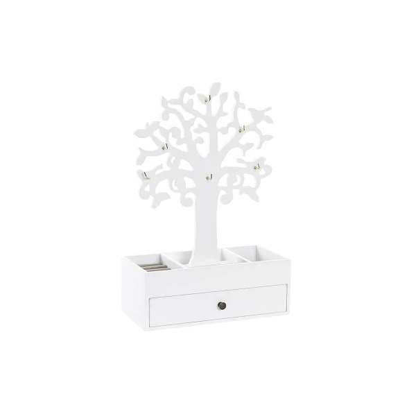 Caja-Joyero DKD Home Decor Blanco Madera MDF (24 x 12 x 36 cm)