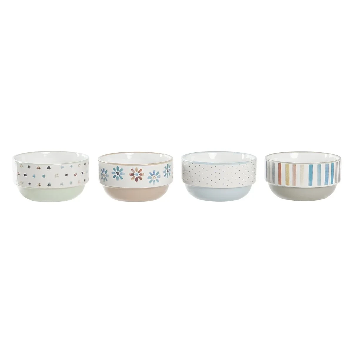 Set de Cuencos DKD Home Decor Gres 460 ml 12 x 12 x 6,5 cm (4 Unidades)