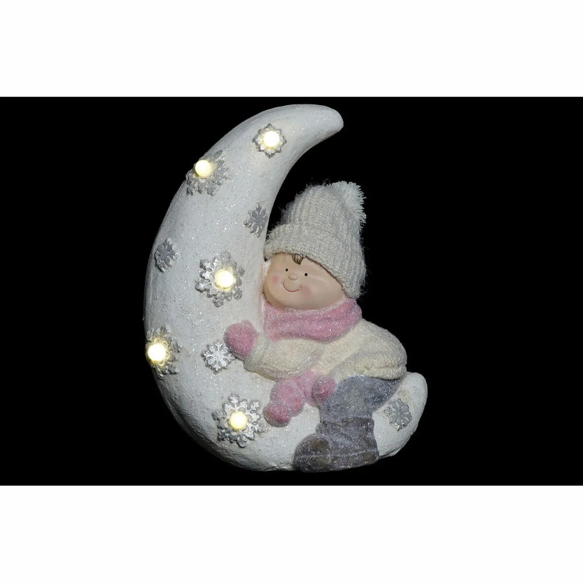 Figura Decorativa DKD Home Decor Blanco Rosa Luna 31 x 20 x 43 cm (2 Unidades)