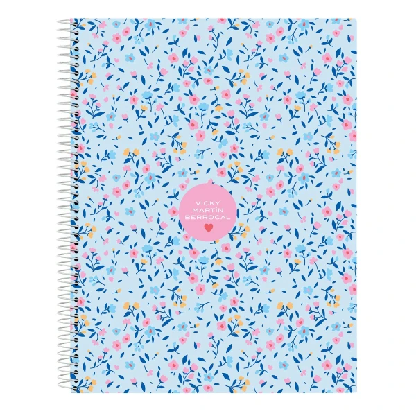 Libreta Vicky Martín Berrocal Paraíso Azul Rosa A4 120 Hojas
