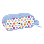 Portatodo Doble Smiley Joyful Multicolor Azul claro 21 x 8 x 6 cm