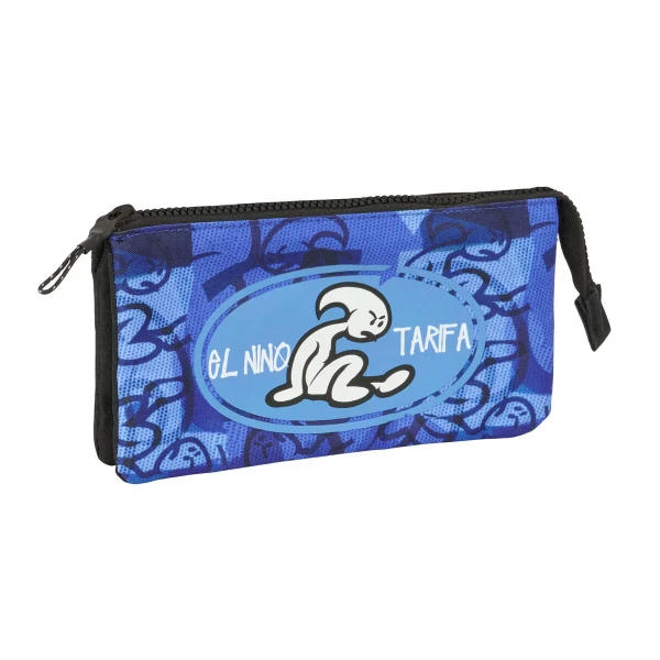 Portatodo Triple El Niño Roller Azul Negro 22 x 12 x 3 cm