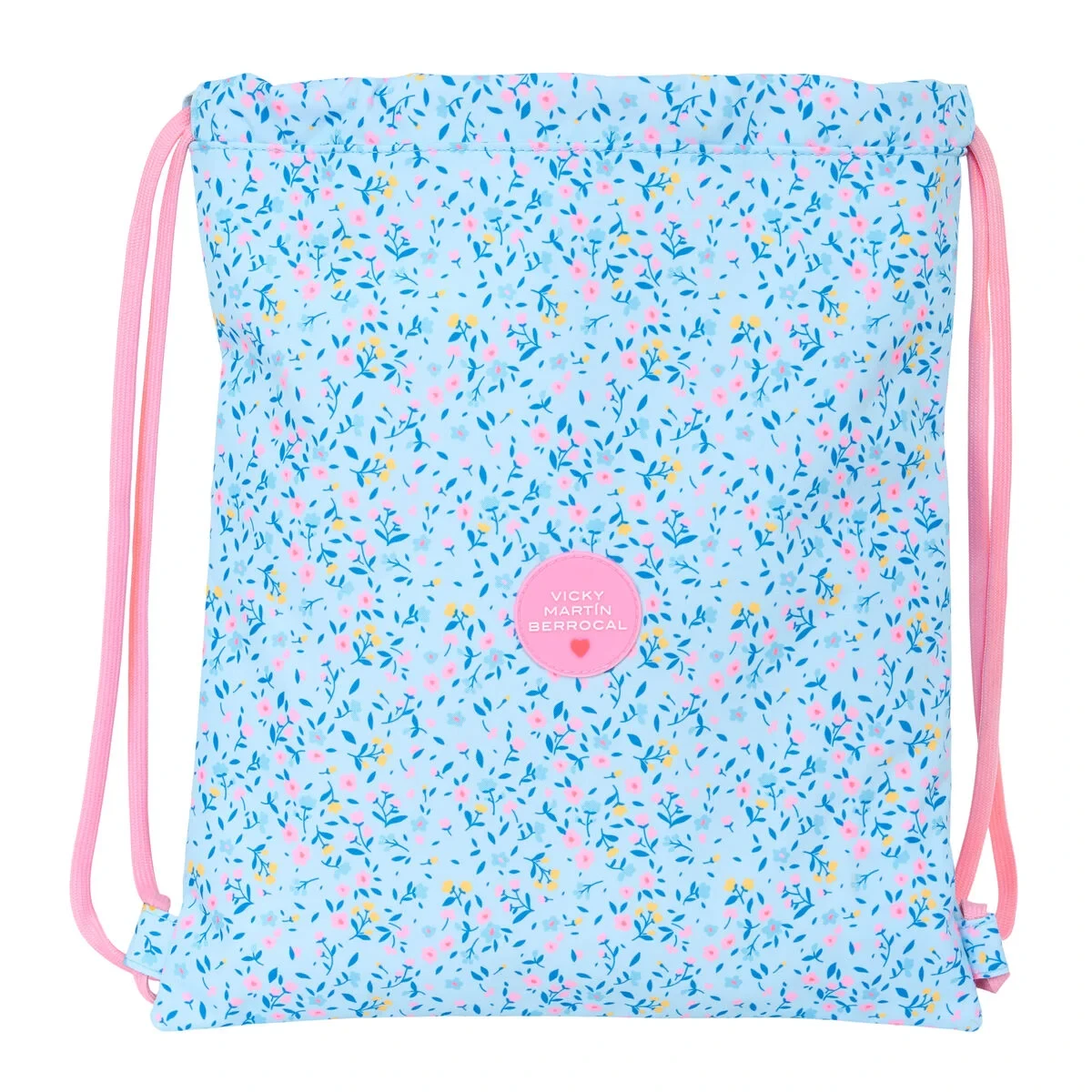 Bolsa Mochila con Cuerdas Vicky Martín Berrocal Paraíso Azul Rosa 35 x 40 x 1 cm