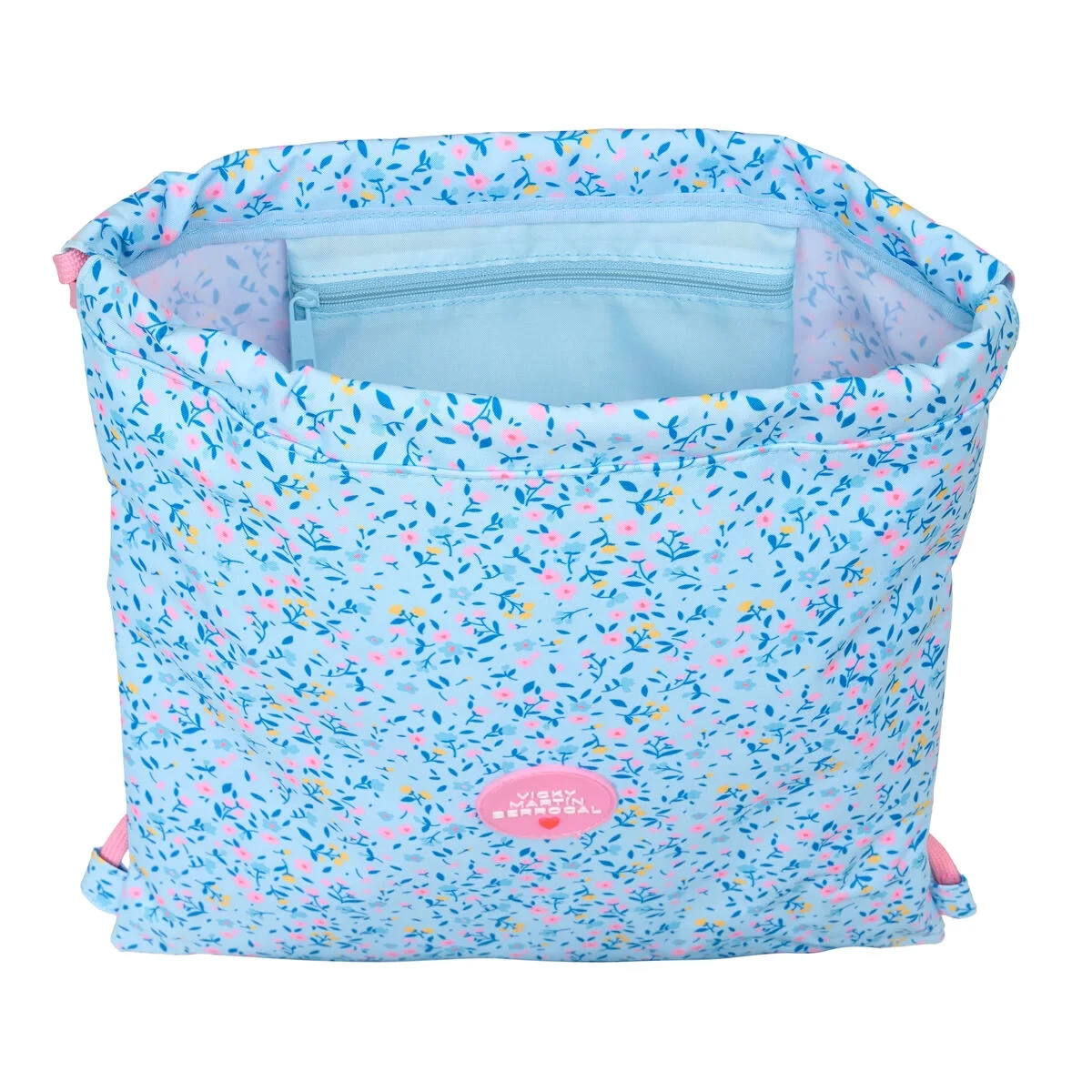 Bolsa Mochila con Cuerdas Vicky Martín Berrocal Paraíso Azul Rosa 35 x 40 x 1 cm