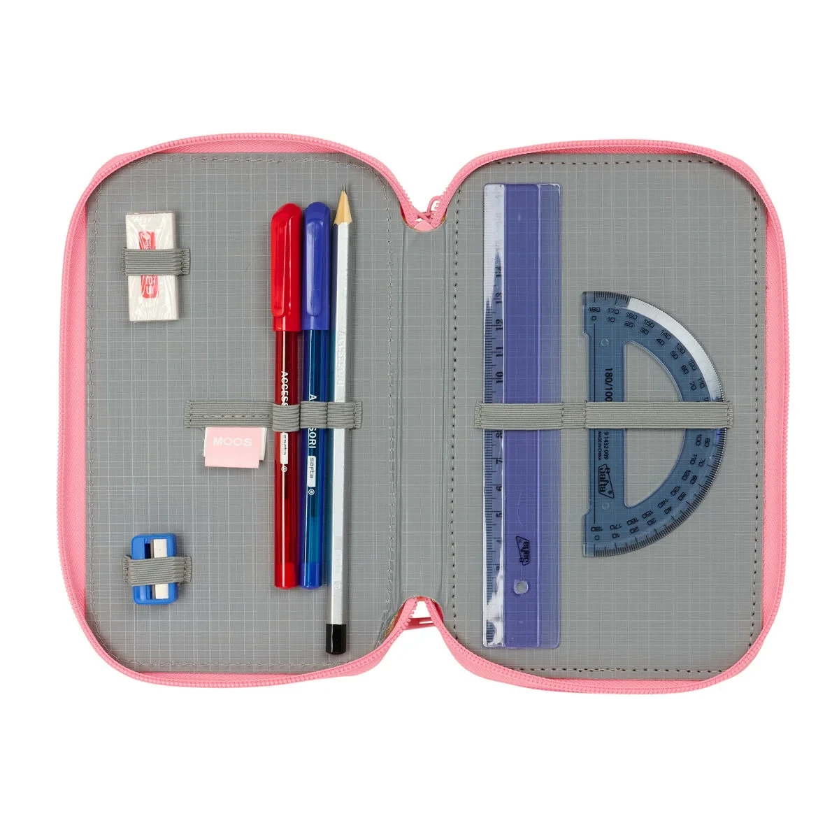 Estuche Escolar con Accesorios Moos Passion Multicolor 12,5 x 19,5 x 5,5 cm 37 Piezas