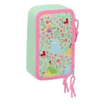 Estuche Escolar con Accesorios Disney Princess Bloom Rosa Aguamarina 12,5 x 19,5 x 5,5 cm 37 Piezas