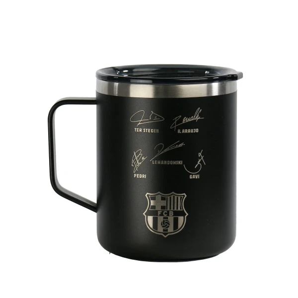 Taza Termo con Tapa F.C. Barcelona Azul marino Acero Inoxidable