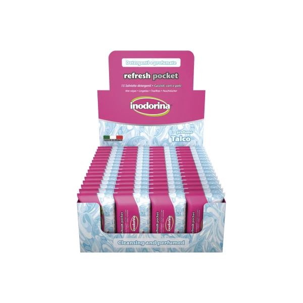 Toallitas Húmedas para Mascotas Inodorina Talco 60 unidades