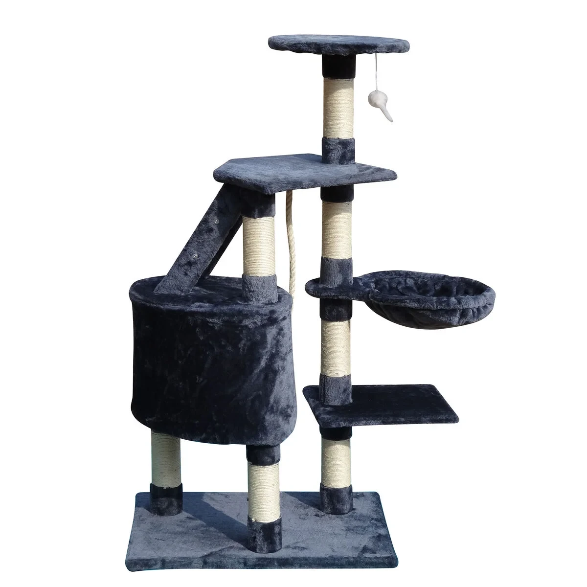 Árbol rascador para gatos Gloria Sinu Gris Poliéster Madera Papel Plástico Sisal 7,5 cm 55 x 40 x 120 cm