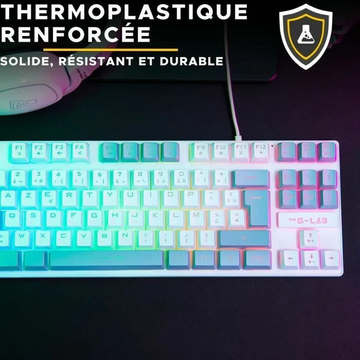 Teclado The G-Lab KEYZ CAESIUM Gris Azerty Francés