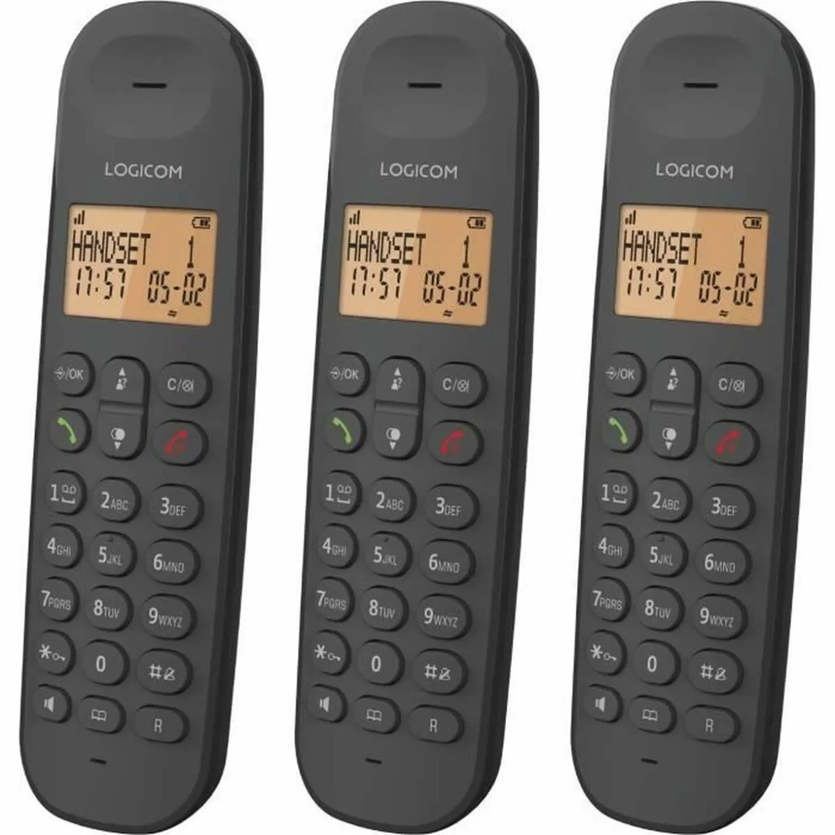 Teléfono Inalámbrico Logicom ILOA 350 TRIO Negro