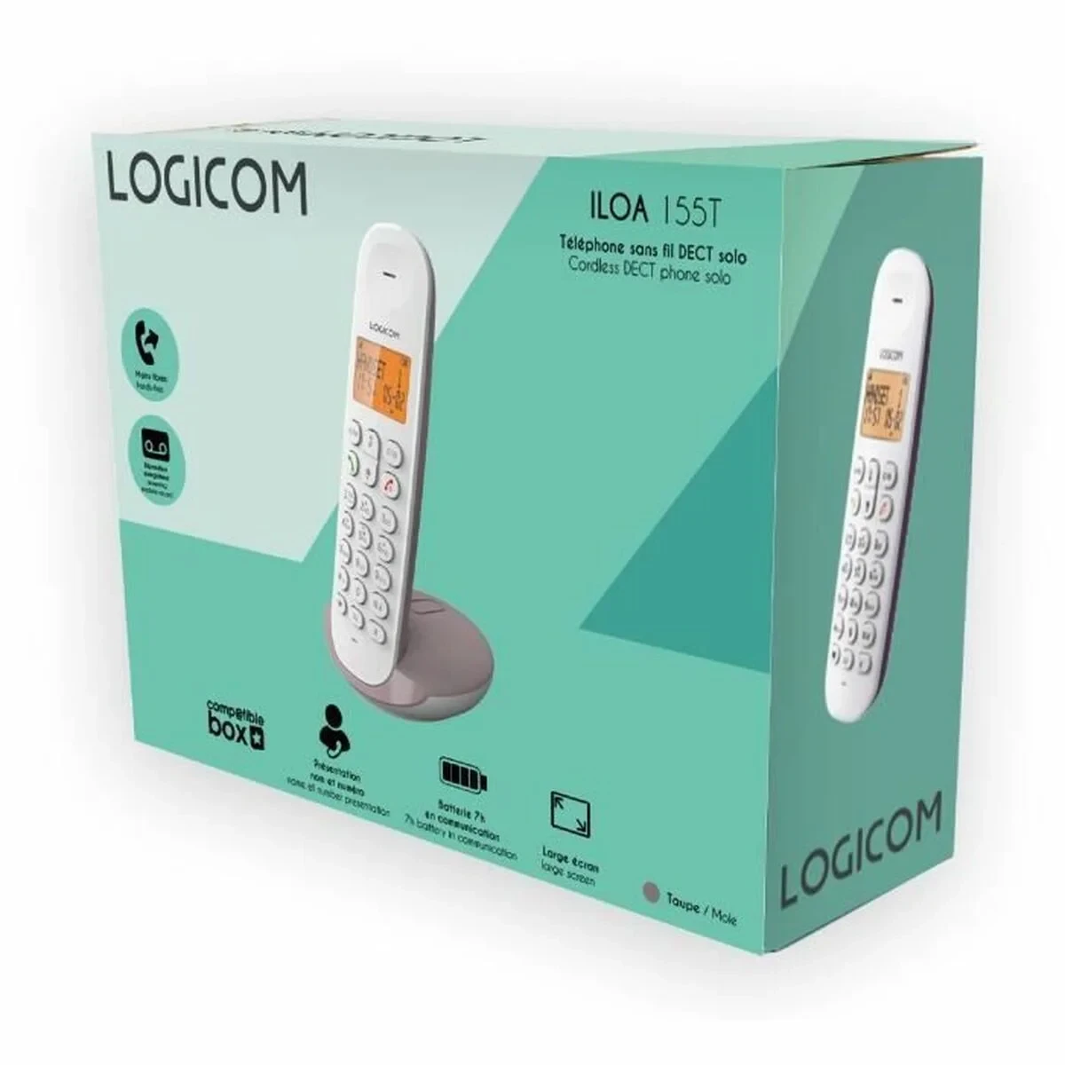 Teléfono Inalámbrico Logicom ILOA 155T SOLO Marrón Gris Taupé