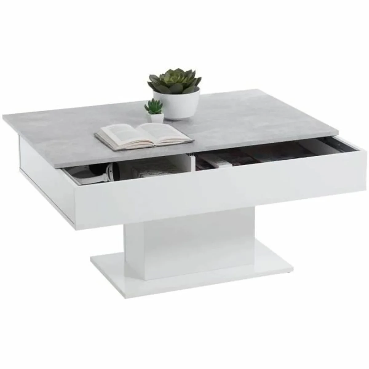 Mesa de Centro FMD Blanco Gris