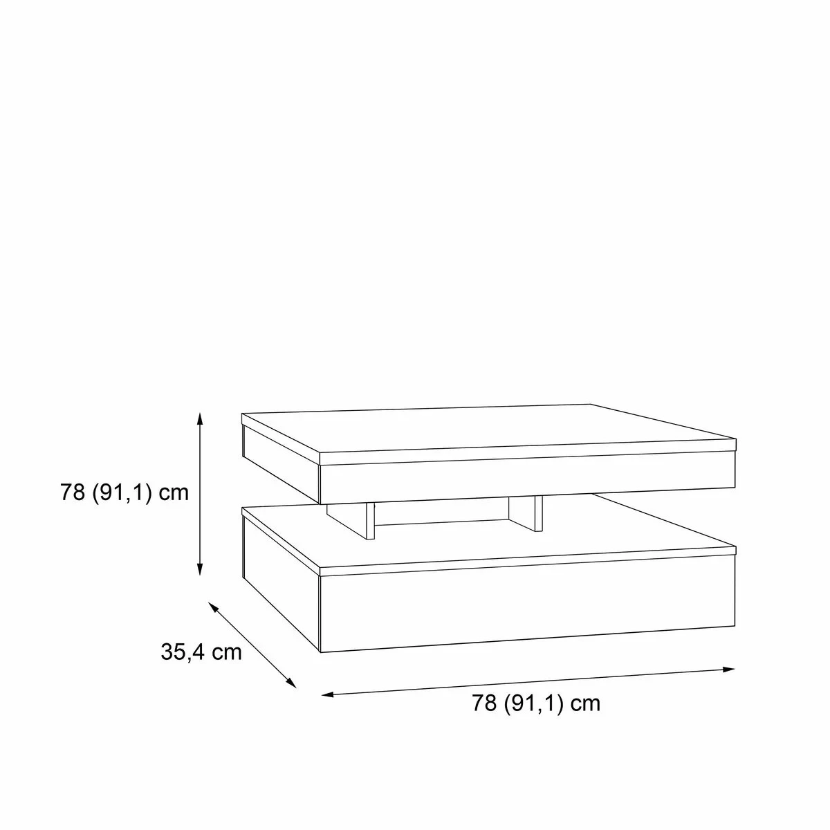 Mesa de Centro Marrón 78 x 78 x 36 cm