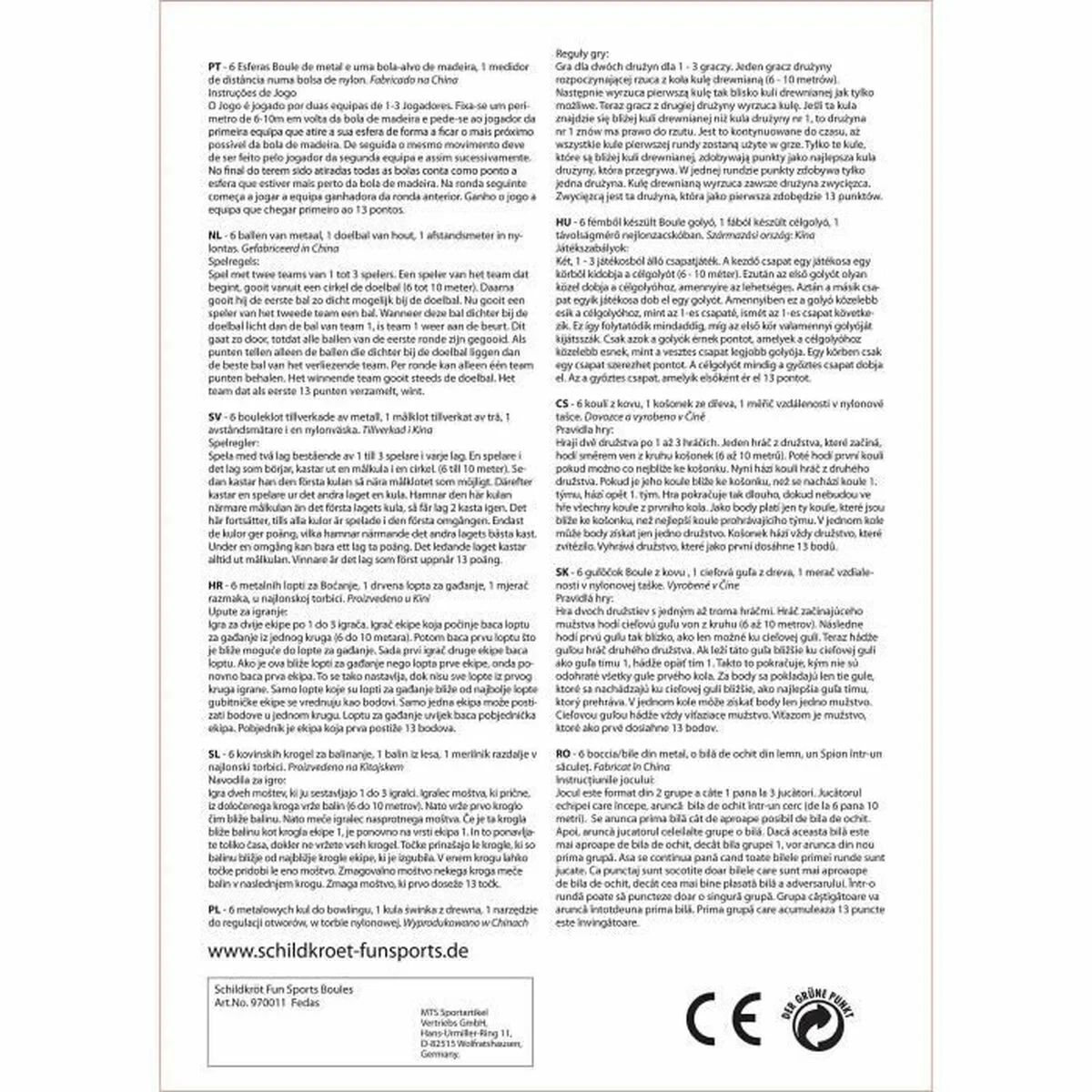 Juego de Petanca Schildkröt