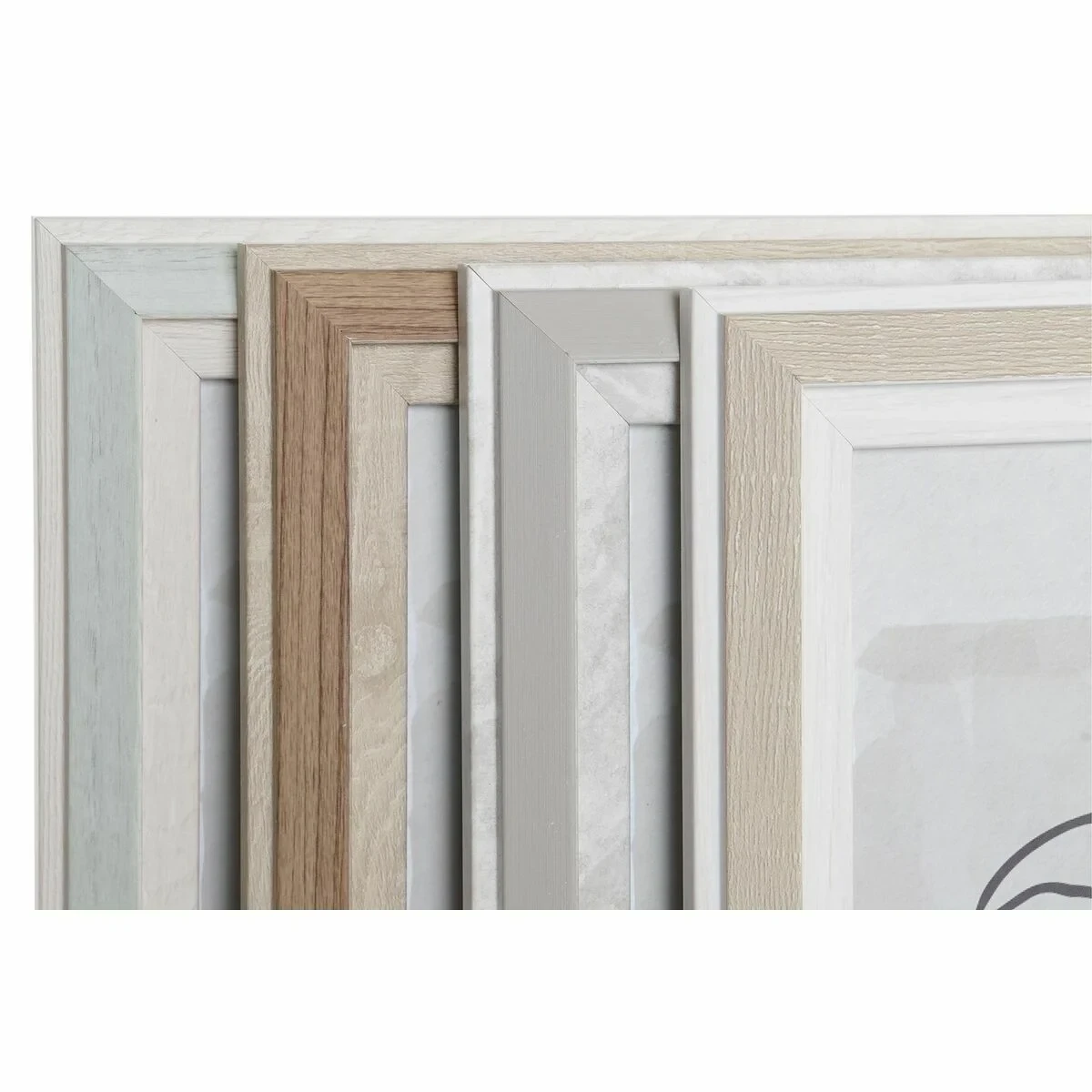 Marco de Fotos DKD Home Decor Cristal Beige Verde PS Escandinavo (25 x 2 x 30 cm) (4 Unidades)