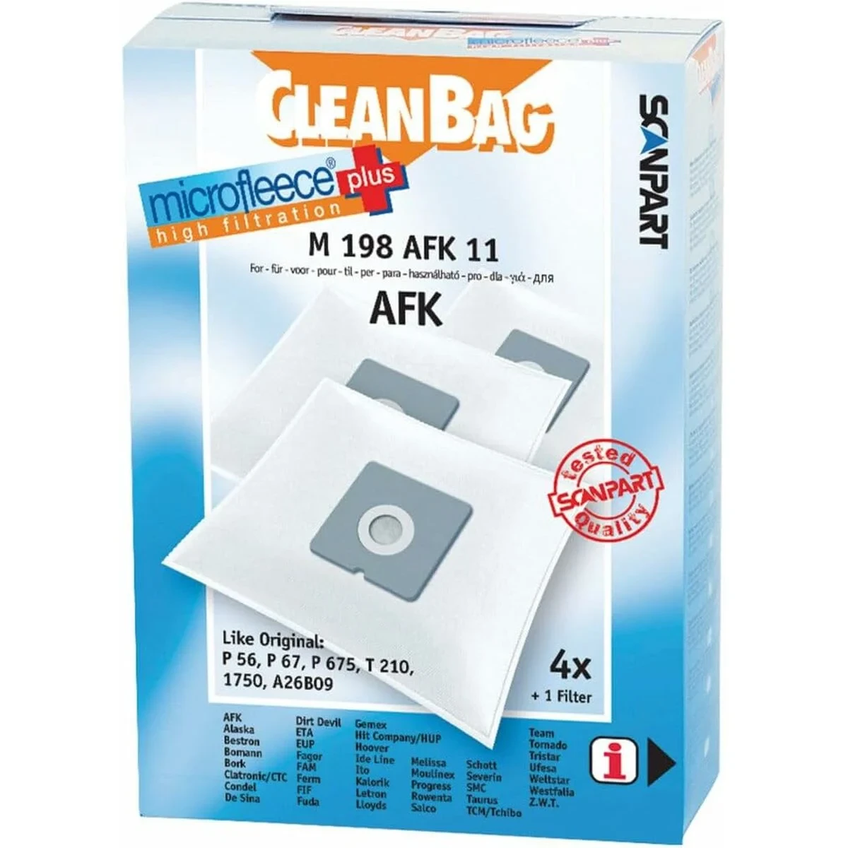 Bolsa de Recambio para Aspiradora Scanpart M 198 AFK 11 AFK BORK 4UD