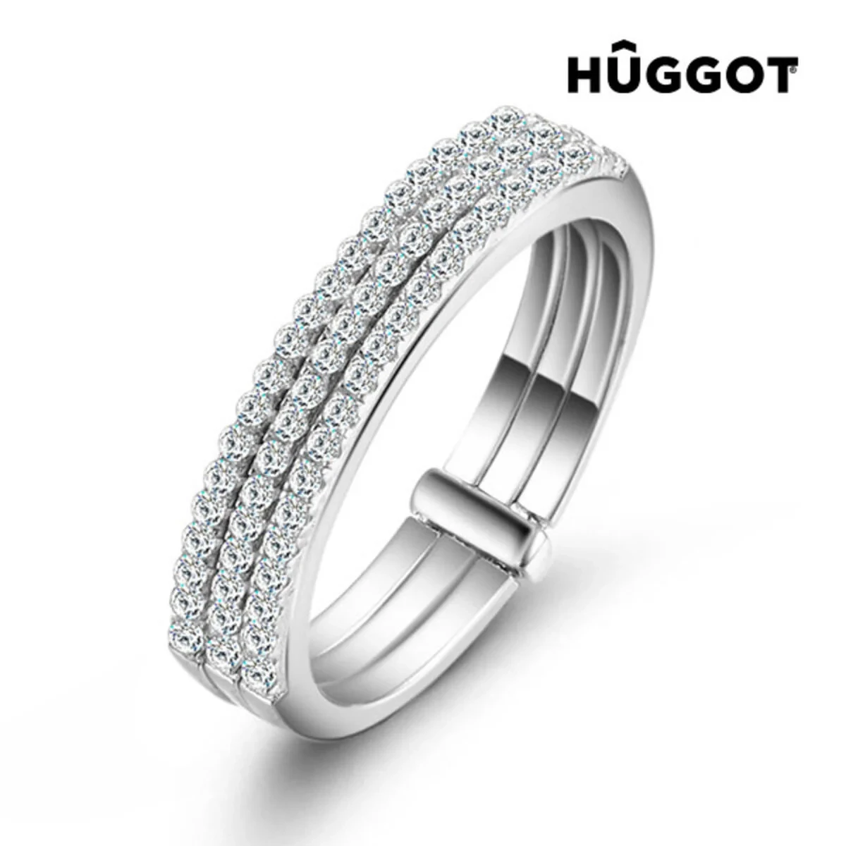 Anillo de Plata Esterlina 925 con Zirconitas Three Hûggot