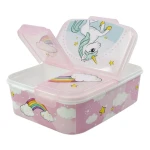 Fiambrera con Compartimento para Cubiertos Stor Unicorn Rainbow (6,7 x 16,5 x 19,5 cm)
