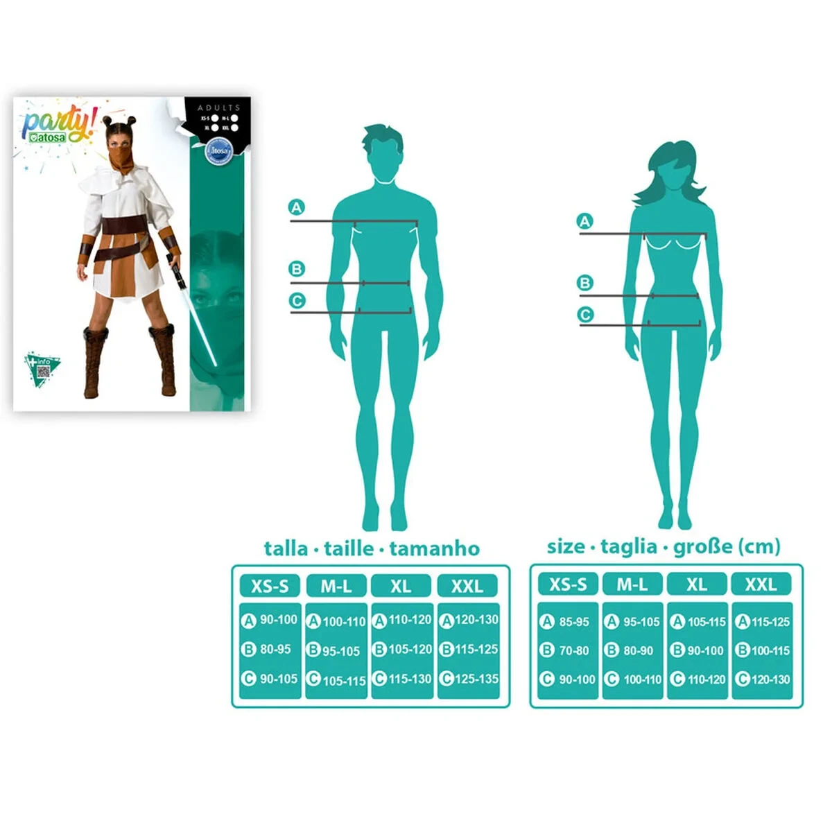 Disfraz para Adultos Blanco XS/S