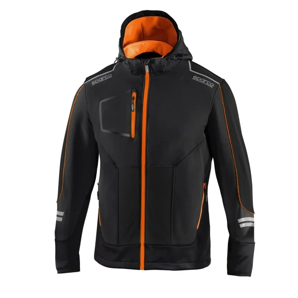 Chaqueta Cortavientos Sparco TECH SOFT-SHELL Negro Naranja L