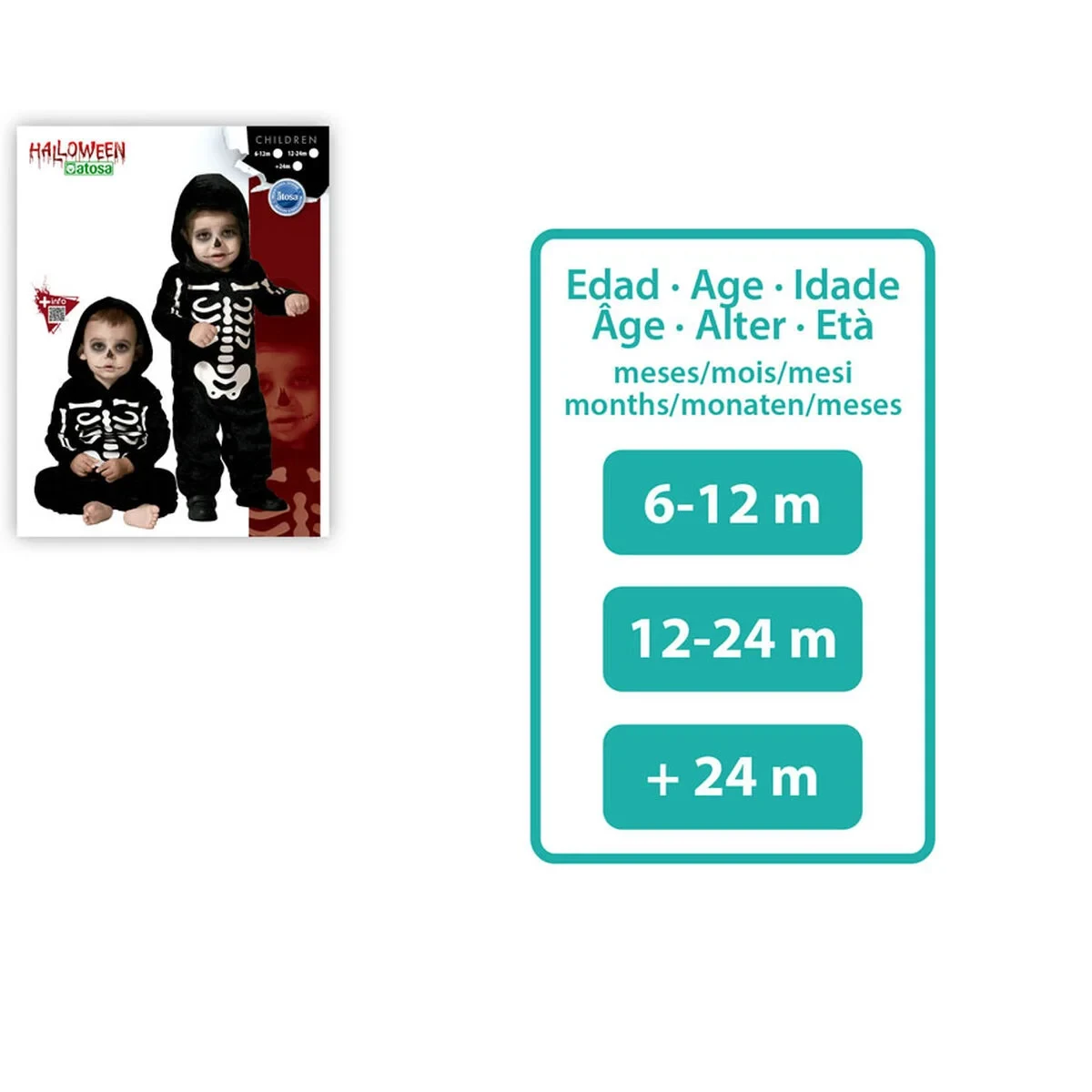 Disfraz para Bebés Esqueleto 6-12 Meses