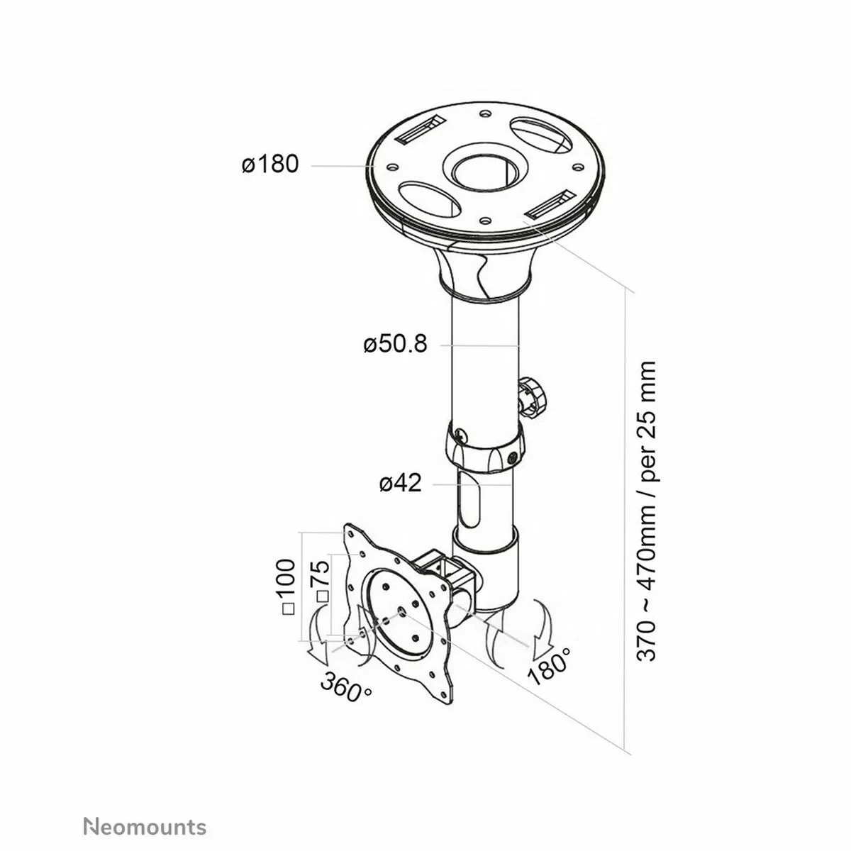 Soporte TV Neomounts FPMA-C025SILVER 10" 30" 12 kg