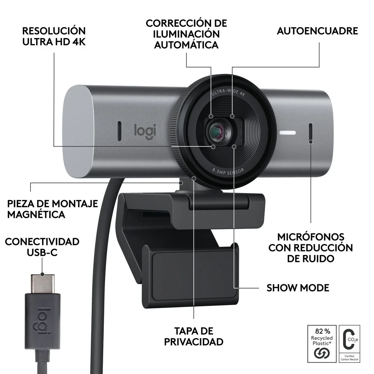 Webcam Logitech 960-001559 4K Ultra HD