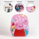 Mochila Escolar 3D Peppa Pig Rosa 25,0 x 31,0 x 10,0 cm