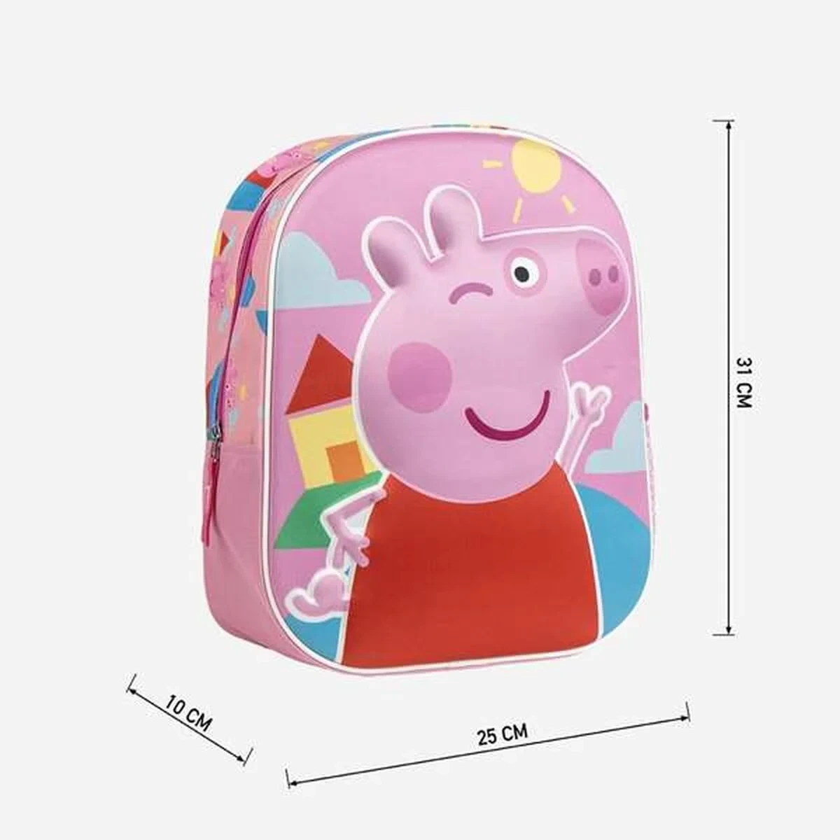 Mochila Escolar 3D Peppa Pig Rosa 25,0 x 31,0 x 10,0 cm