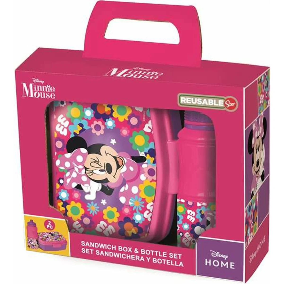 Set de Fiambrera y Bidón Minnie Mouse Bold Florals