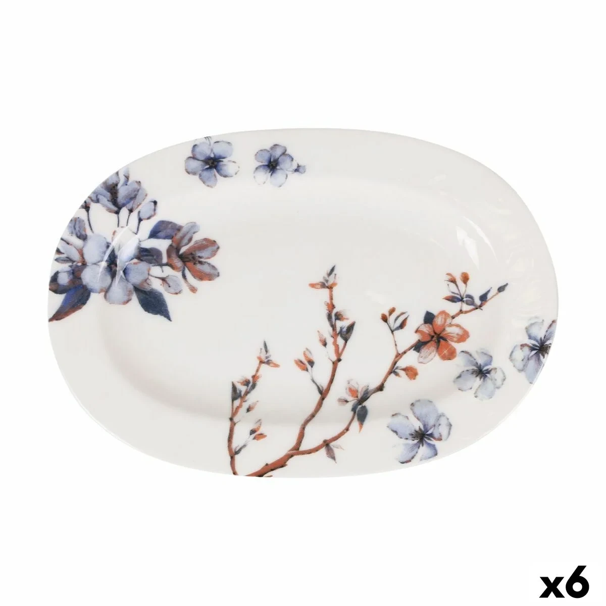 Bandeja de Aperitivos Toscana Flores Ovalado 27 x 7 x 1,5 cm (6 Unidades)