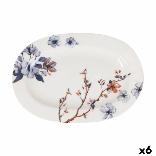 Bandeja de Aperitivos Toscana Flores Ovalado 27 x 7 x 1,5 cm (6 Unidades)