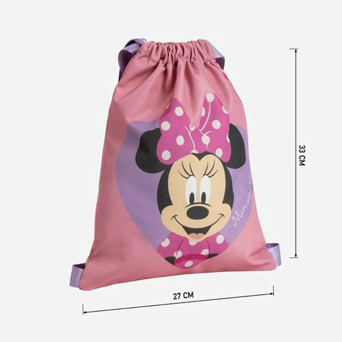 Bolsa Mochila con Cuerdas Minnie Mouse Rosa 27 x 33 cm