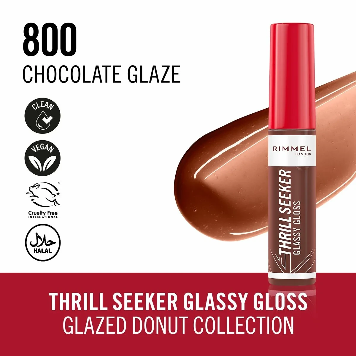 Brillo de Labios Rimmel London THRILL SEEKER Nº 800-Chocolate Glaze 10 ml