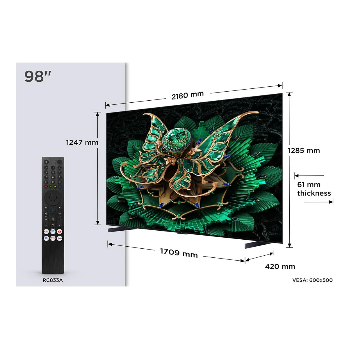 Smart TV TCL 98C7K 98" 4K Ultra HD HDR QD Mini LED