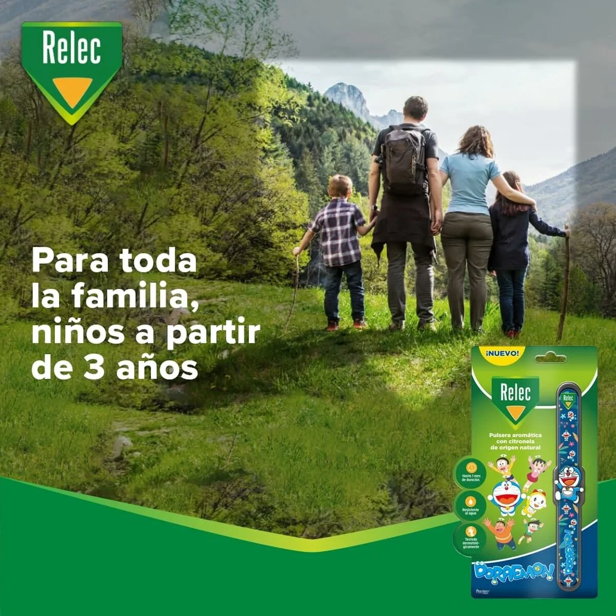 Pulsera Antimosquitos de Citronela Relec Doraemon