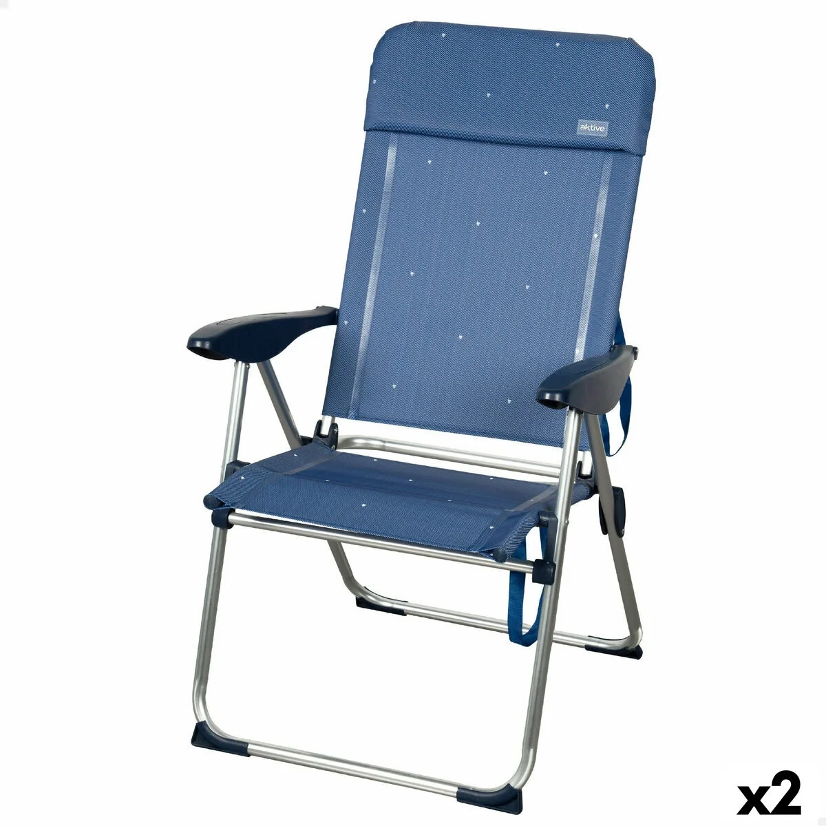 Silla de Playa Aktive 48 x 110 x 65 cm (2 Unidades)