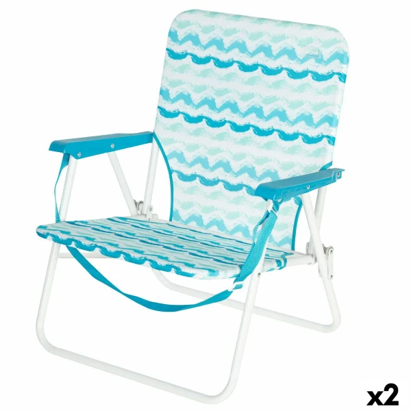 Silla de Playa Aktive 45 x 70 x 40 cm (2 Unidades)