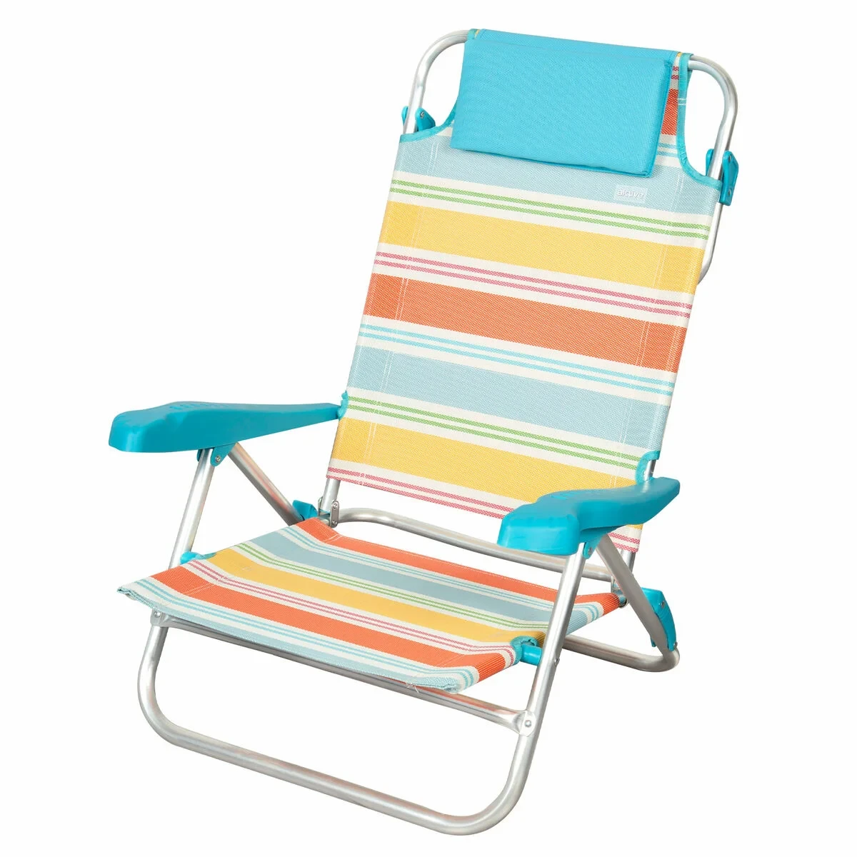Silla de Playa Aktive Multicolor 48 x 90 x 60 cm (2 Unidades)