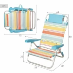 Silla de Playa Aktive Multicolor 48 x 90 x 60 cm (2 Unidades)