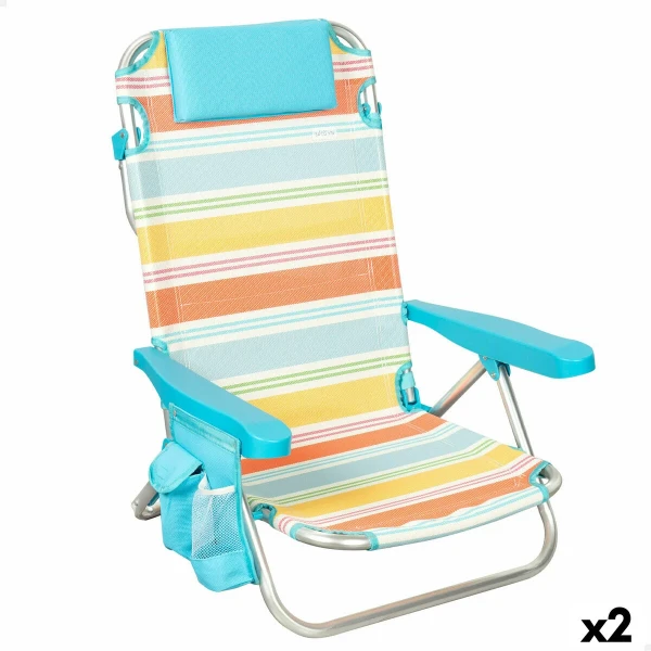 Silla de Playa Aktive 48 x 75 x 48 cm (2 Unidades)