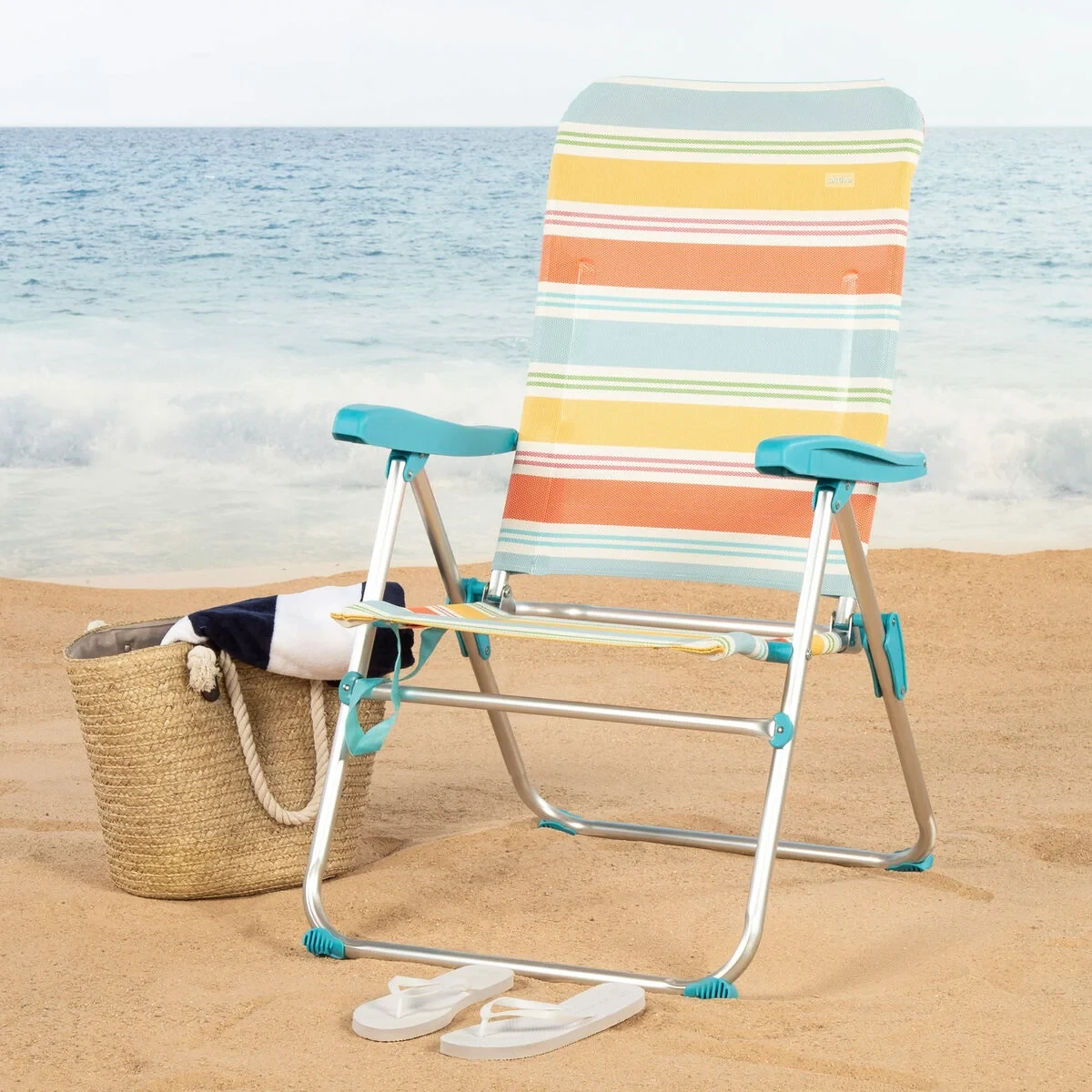 Silla de Playa Aktive 48 x 95 x 65 cm (4 Unidades)