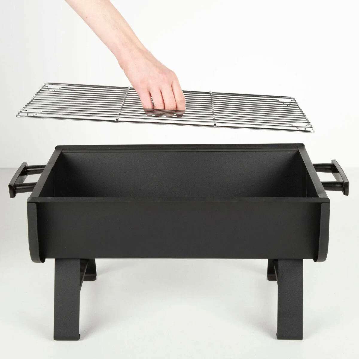 Barbacoa Portátil Aktive Acero 45 x 25 x 30 cm Negro (2 Unidades)