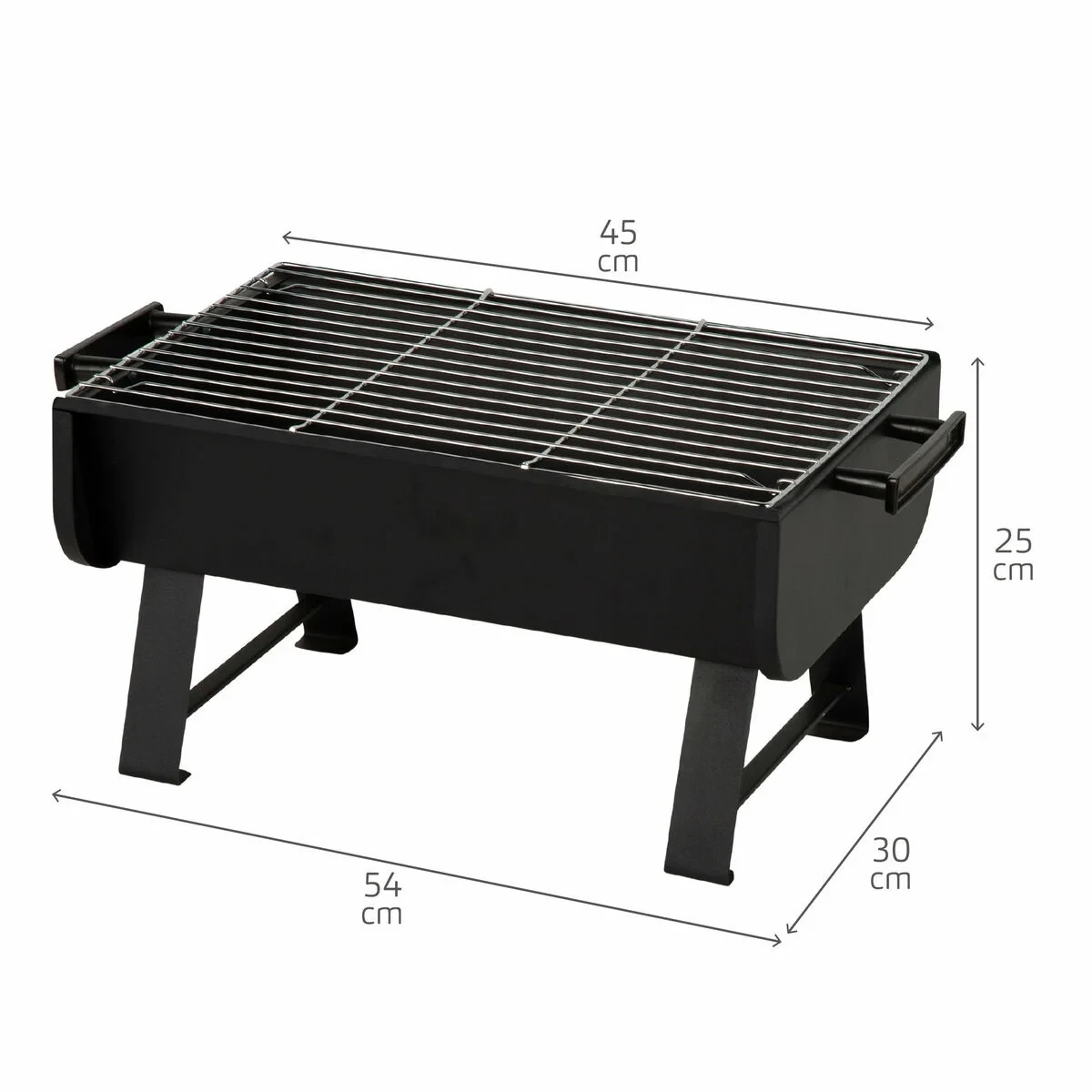 Barbacoa Portátil Aktive Acero 45 x 25 x 30 cm Negro (2 Unidades)