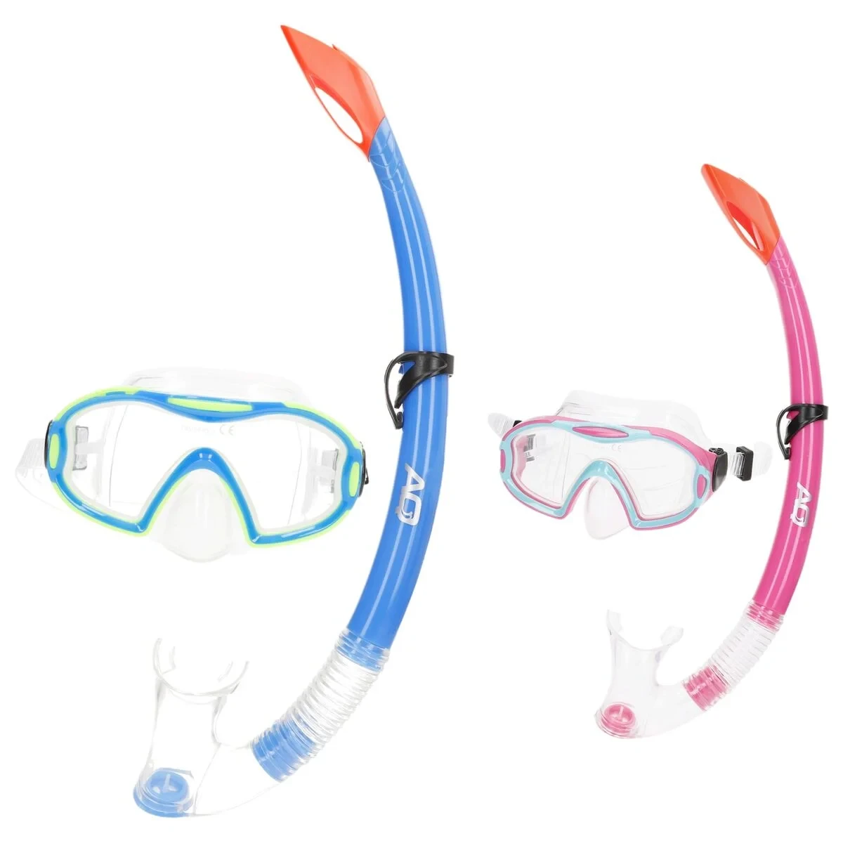 Gafas de Buceo con Tubo AquaSport Azul Rosa (6 Unidades)
