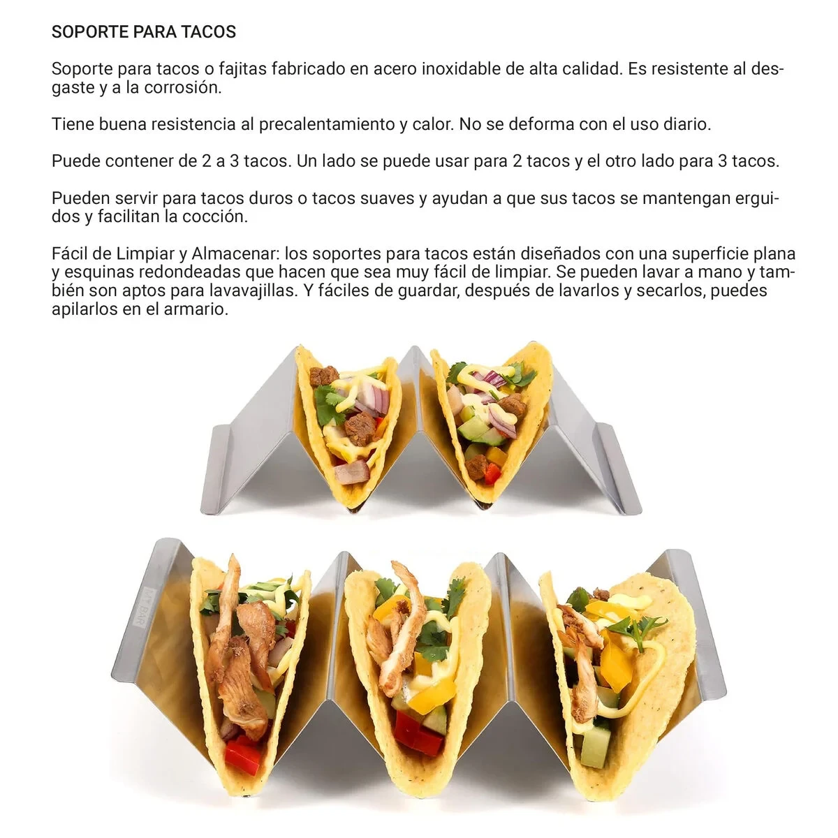 Soporte para tacos My Bar 22 x 10 x 5 cm 0,6 mm (24 Unidades)