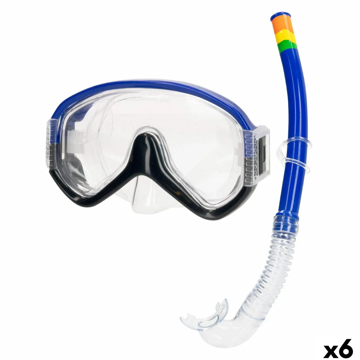 Gafas de Buceo con Tubo AquaSport Azul (6 Unidades)