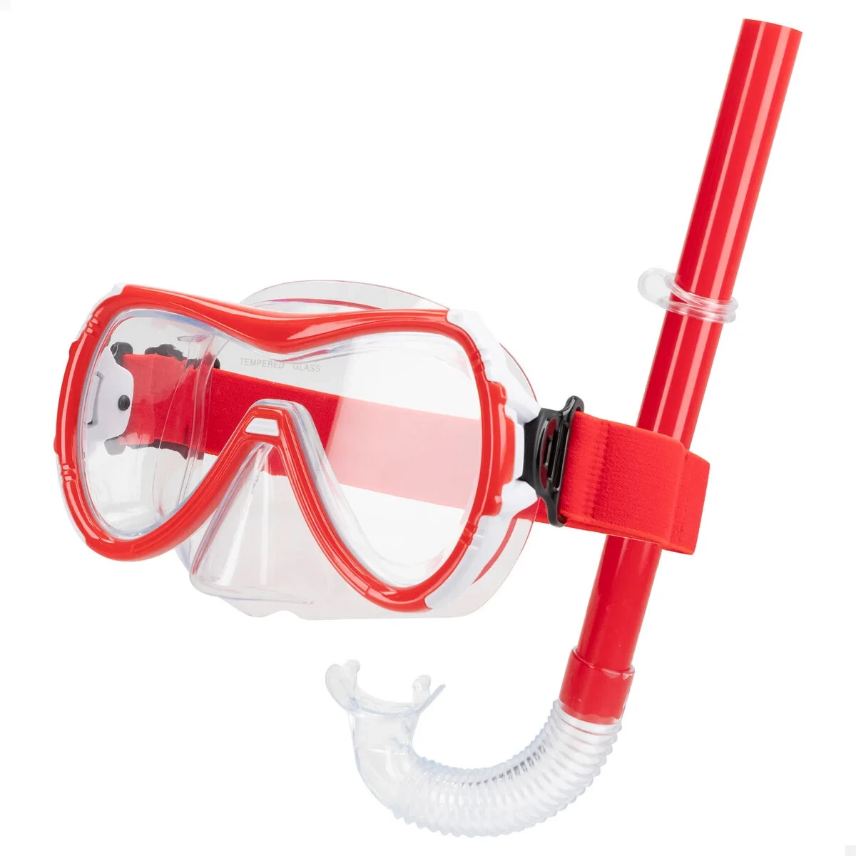 Gafas de Buceo con Tubo AquaSport Negro Rojo (6 Unidades)