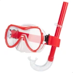 Gafas de Buceo con Tubo AquaSport Negro Rojo (6 Unidades)